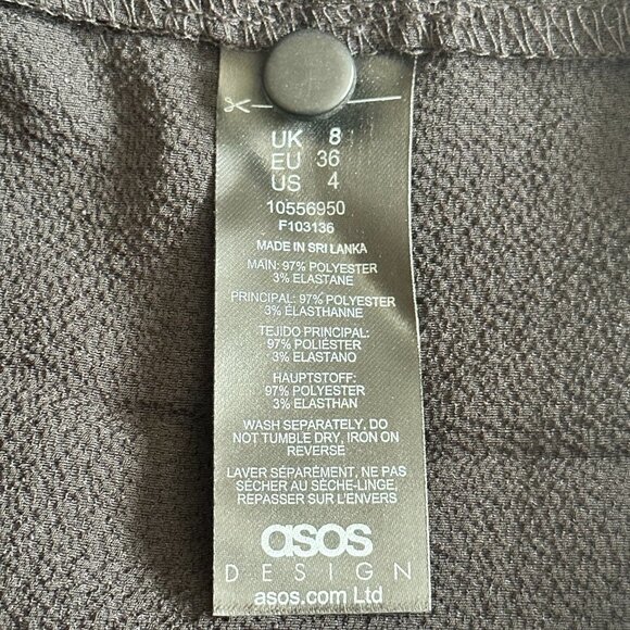 Women's 4 ASOS Design Long Sleeve Tiered Smock Mini Black Dress Tiered Design - Picture 6 of 7